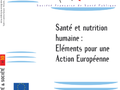 Eléments pour une action Européenne en santé et nutrition humaine - Numéro 10